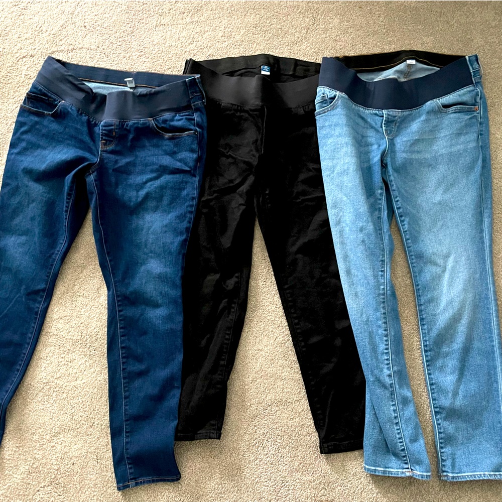 Maternity front low panel jeans bundle